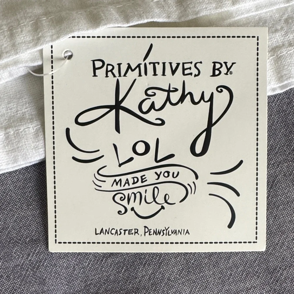 Primitives by Kathy Cream Towel with Purple Wine Quote